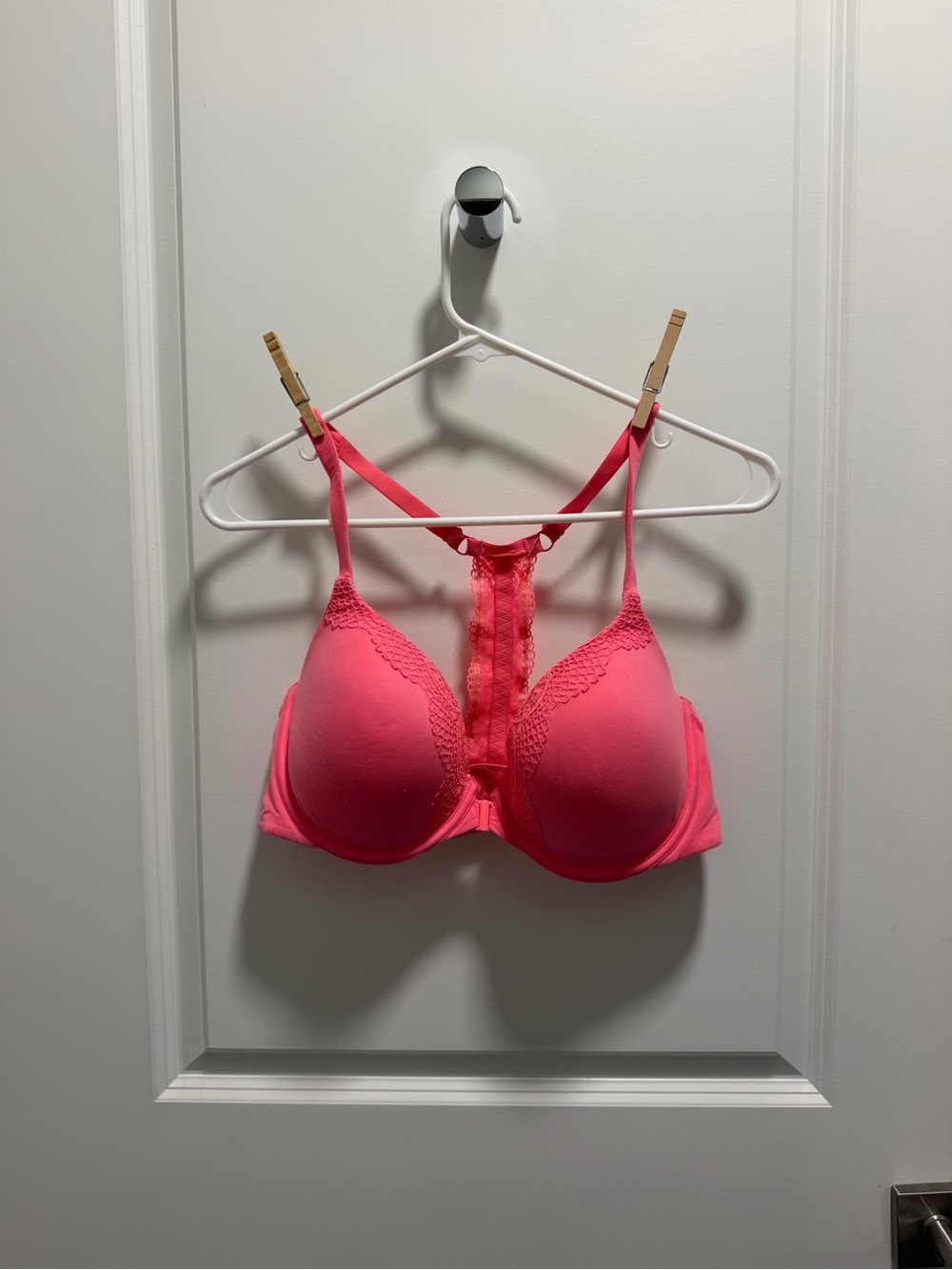 Victoria's Secret Hot Pink Lace-Front Racerback Bra